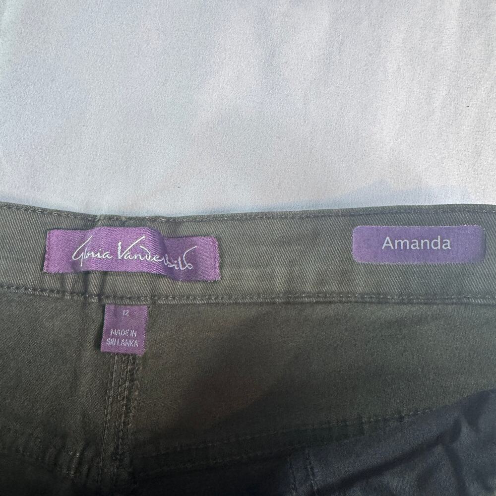 Gloria Vanderbilt Amanda Jeans Womens 12 Green Classic Fit Tapered Stretch - Picture 7 of 11